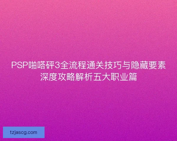 PSP啪嗒砰3全流程通关技巧与隐藏要素深度攻略解析五大职业篇
