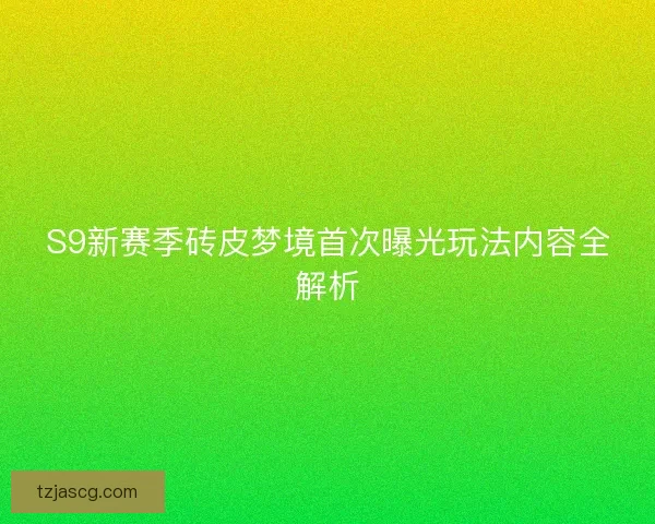 S9新赛季砖皮梦境首次曝光玩法内容全解析